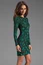 view 3 of 6 Tara Pleated Tonal Snake Dress in Green