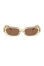 view 1 of 3 Rectangular Sunglasses in Transparent Yellow