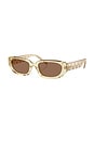 view 2 of 3 Rectangular Sunglasses in Transparent Yellow