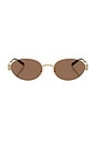 view 1 of 3 Oval Sunglasses in Gold