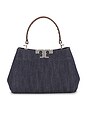 view 2 of 5 Eleanor Denim Mini Satchel Bag in Midnight