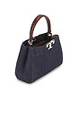 view 5 of 5 Eleanor Denim Mini Satchel Bag in Midnight
