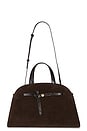 view 1 of 5 Romy Suede Bauletto Bag in Dark Cocoa