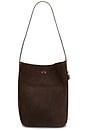 view 2 of 4 Lock Suede Slim Bucket Bag in Dark Coco