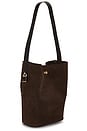 view 4 of 4 Lock Suede Slim Bucket Bag in Dark Coco