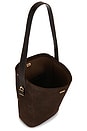 view 5 of 4 Lock Suede Slim Bucket Bag in Dark Coco