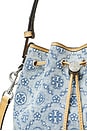 view 5 of 7 T Monogram Denim Mini Bucket Bag in Powder Blue
