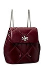 view 2 of 4 Kira Diamon Quilt Distressed Mini Backpack in Dark Carmine