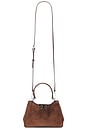 view 1 of 5 Eleanor Suede Mini Satchel in Dark Cocoa