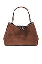 view 2 of 5 Eleanor Suede Mini Satchel in Dark Cocoa