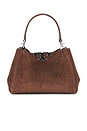 view 3 of 5 Eleanor Suede Mini Satchel in Dark Cocoa