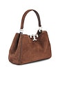 view 4 of 5 Eleanor Suede Mini Satchel in Dark Cocoa