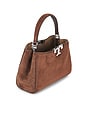 view 5 of 5 Eleanor Suede Mini Satchel in Dark Cocoa