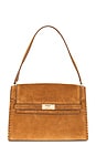 view 1 of 4 Lee Radziwill Petite Suede Fringe Mini Top Handle Bag in Wild Tobacco