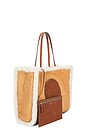 view 3 of 4 Ella Shearling Tote in Light Natural & Brown