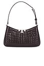 view 2 of 4 Eleanor Croc Embossed Slim Shoulder Bag in Deep Burgundy