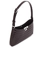view 4 of 4 Eleanor Croc Embossed Slim Shoulder Bag in Deep Burgundy
