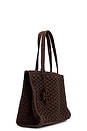 view 3 of 4 Ella Hand Crocheted Popcorn Stitch Small Tote Bag in Dark Cocoa