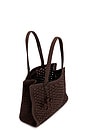 view 4 of 4 Ella Hand Crocheted Popcorn Stitch Small Tote Bag in Dark Cocoa