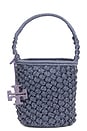 view 1 of 4 Ella Hand-crocheted Popcorn Stitch Bucket Bag in Gray