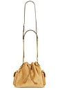 view 1 of 5 Charlie Quilted Suede Drawstring Shoulder Bag in Toffee