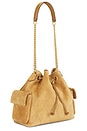 view 5 of 5 Charlie Quilted Suede Drawstring Shoulder Bag in Toffee