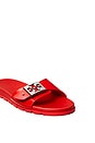 view 4 of 4 Buckle Slide in Lipstick Red & Silver
