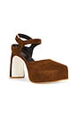 view 2 of 5 Peep Toe Platform Heel in Cognac Brown