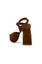view 3 of 5 Peep Toe Platform Heel in Cognac Brown