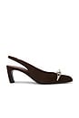 view 1 of 5 Pierced XL Slingback Pump in Dark Cocoa