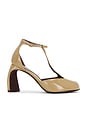 view 1 of 5 Mellow Peep Toe T Strap 90mm in Warm Nutmeg