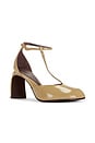 view 2 of 5 Mellow Peep Toe T Strap 90mm in Warm Nutmeg