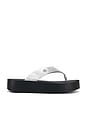 view 1 of 5 CHANCLAS LEATHER PLATFORM in Silver & Perfect Black