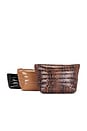 view 2 of 4 Travel Trio Pouch in Neo Python, Glossy Cocoa & Black Patent