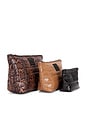 view 4 of 4 Travel Trio Pouch in Neo Python, Glossy Cocoa & Black Patent