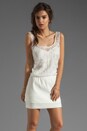 view 1 of 6 Stretch Linen Bilevel Contrast Shift Dress in White