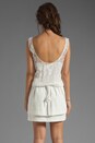 view 4 of 6 Stretch Linen Bilevel Contrast Shift Dress in White