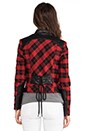 view 4 of 7 Tartan Plaid Little Moto Jacket With Leather en Scarlet/Black in Scarlet & Black