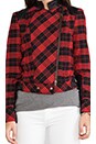 view 5 of 7 Tartan Plaid Little Moto Jacket With Leather en Scarlet/Black in Scarlet & Black