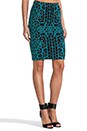 view 2 of 7 Animal Jacquard Knit Tube Skirt in Teal