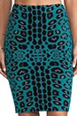 view 4 of 7 Animal Jacquard Knit Tube Skirt in Teal