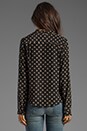 view 3 of 6 Polka Dots Surplice Blouse en Black/Custard in Black & Custard