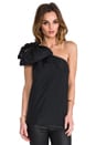 view 1 of 4 Bow One-Shoulder Top in Black