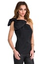 view 2 of 4 Bow One-Shoulder Top in Black