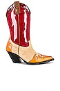 view 1 of 5 BOTTINES WESTERN in Red Multicolor