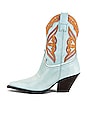 view 5 of 5 Blue Leather Cowboy Boots in Blue & Camel