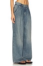 view 2 of 6 Linda Mid Rise Pleated Wide Leg in Dusky Medium Indigo