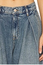 view 6 of 6 Linda Mid Rise Pleated Wide Leg in Dusky Medium Indigo