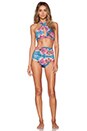 view 4 of 4 Anna High Waist Bikini Bottom in Print C