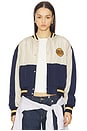 view 1 of 6 x REVOLVE Knicks Crop Bomber in Off White & Navy